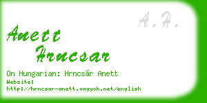 anett hrncsar business card